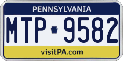 PA license plate MTP9582