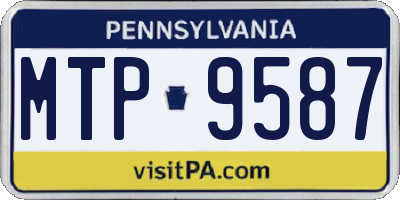 PA license plate MTP9587
