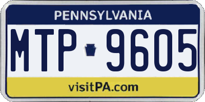PA license plate MTP9605