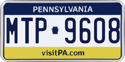 PA license plate MTP9608