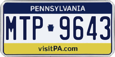 PA license plate MTP9643