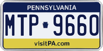 PA license plate MTP9660