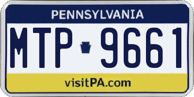 PA license plate MTP9661