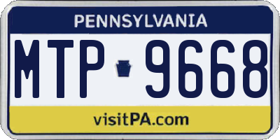 PA license plate MTP9668