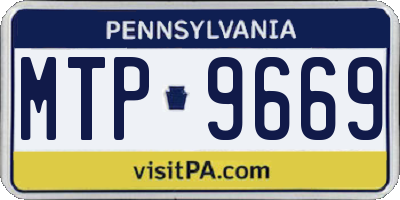 PA license plate MTP9669
