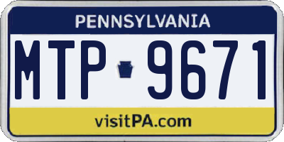 PA license plate MTP9671