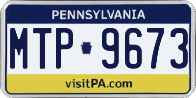 PA license plate MTP9673