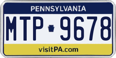 PA license plate MTP9678