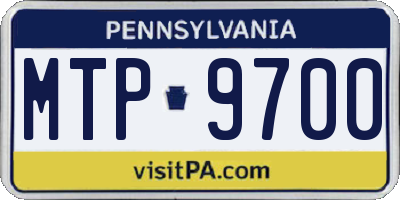 PA license plate MTP9700