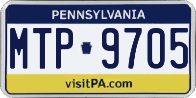 PA license plate MTP9705