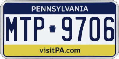 PA license plate MTP9706