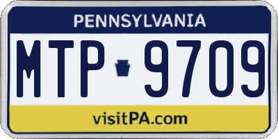 PA license plate MTP9709