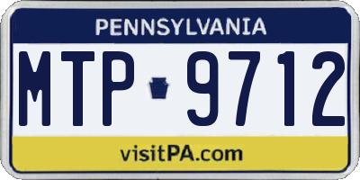 PA license plate MTP9712