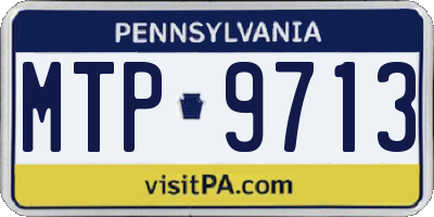 PA license plate MTP9713