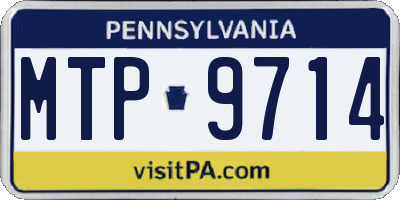 PA license plate MTP9714