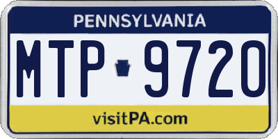 PA license plate MTP9720