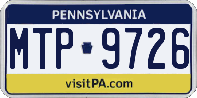 PA license plate MTP9726