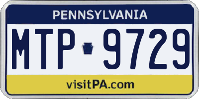 PA license plate MTP9729