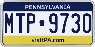 PA license plate MTP9730