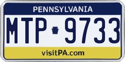 PA license plate MTP9733