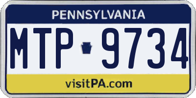 PA license plate MTP9734
