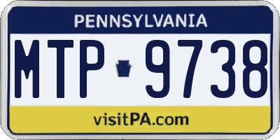 PA license plate MTP9738