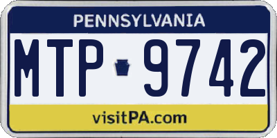 PA license plate MTP9742
