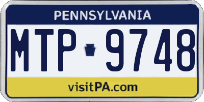 PA license plate MTP9748