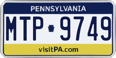 PA license plate MTP9749
