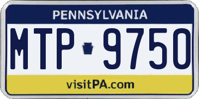 PA license plate MTP9750