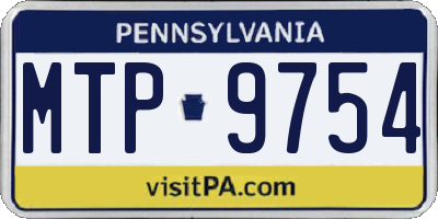PA license plate MTP9754