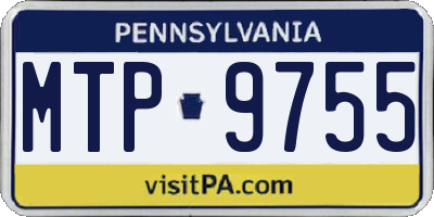 PA license plate MTP9755