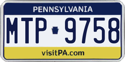 PA license plate MTP9758