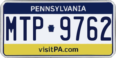 PA license plate MTP9762