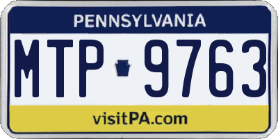 PA license plate MTP9763