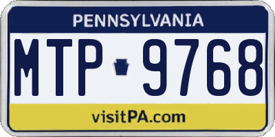 PA license plate MTP9768