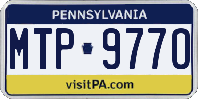 PA license plate MTP9770