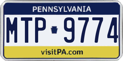 PA license plate MTP9774
