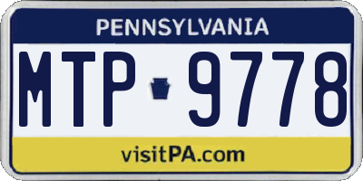 PA license plate MTP9778