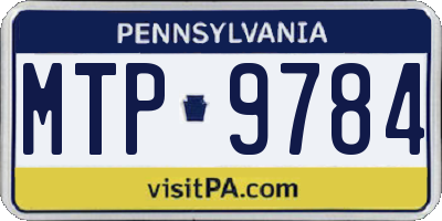 PA license plate MTP9784