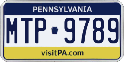PA license plate MTP9789