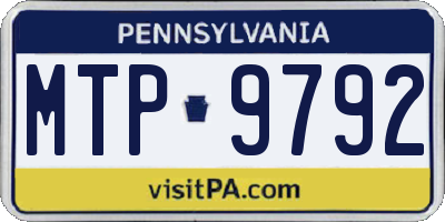 PA license plate MTP9792