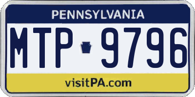 PA license plate MTP9796