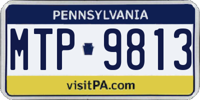 PA license plate MTP9813