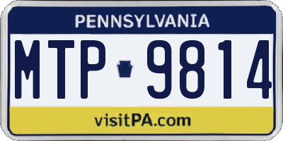 PA license plate MTP9814