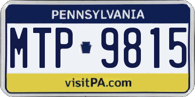 PA license plate MTP9815