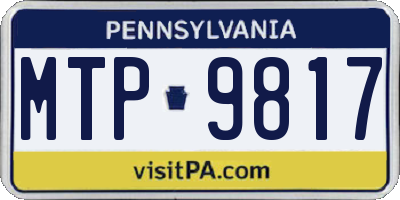 PA license plate MTP9817