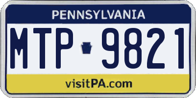 PA license plate MTP9821