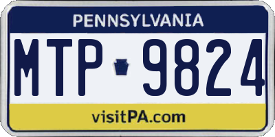PA license plate MTP9824