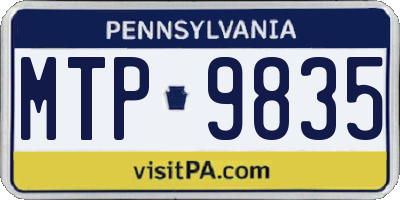 PA license plate MTP9835